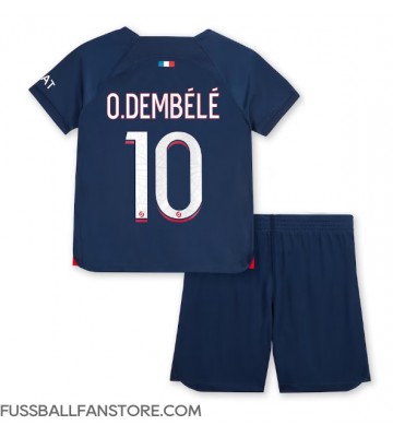 Paris Saint-Germain Ousmane Dembele #10 Replik Heimtrikot Kinder 2023-24 Kurzarm (+ Kurze Hosen)
